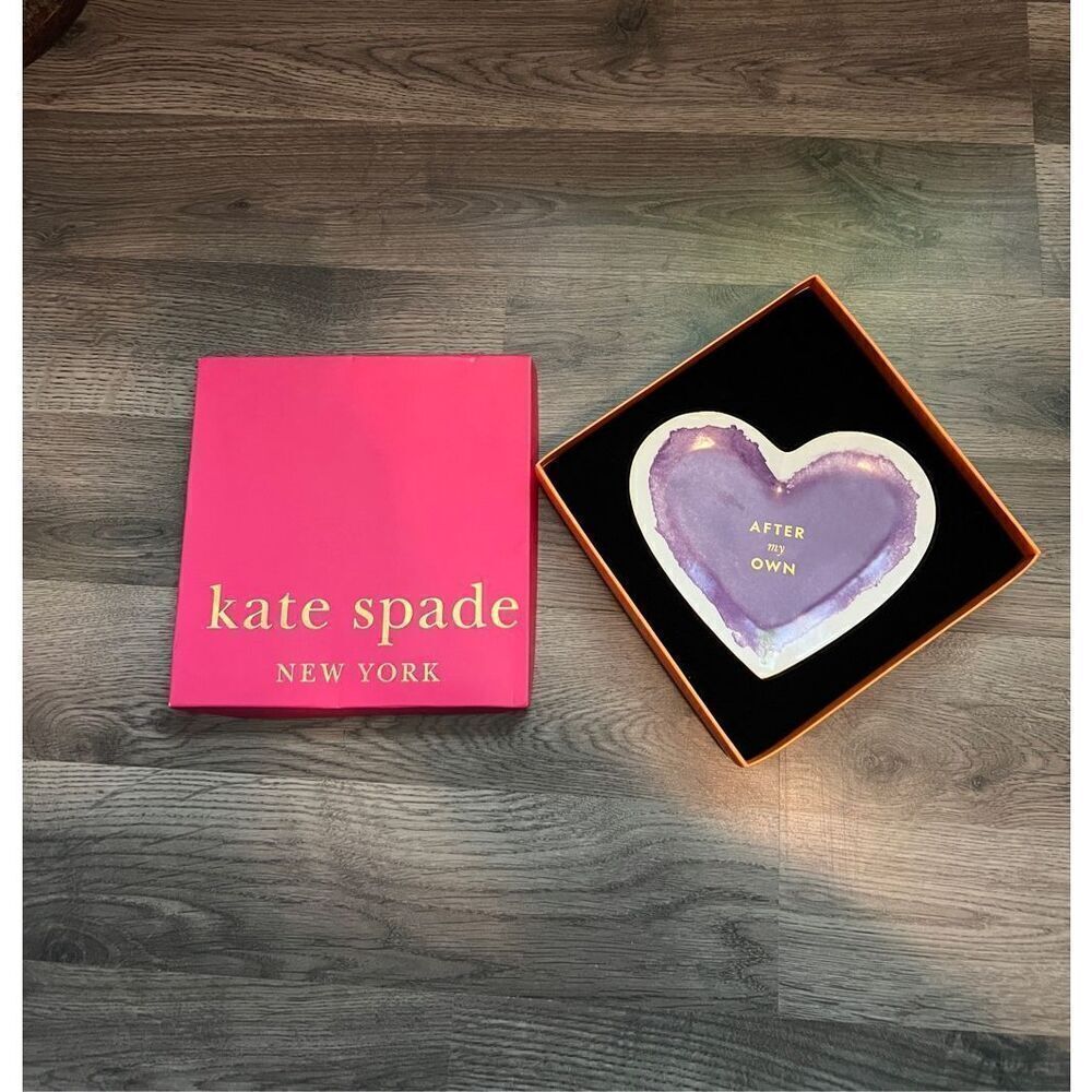 Kate Spade Posy Court Purple Heart Dish 6.75in